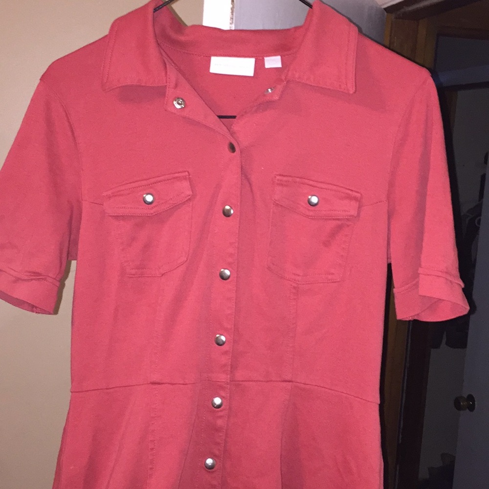 New York & Company Button Up Slip on Dress